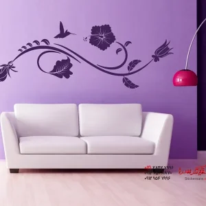 برچسب دیواری گل پیچک دار هیبیسکوس