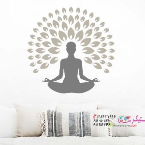 برچسب دیواری گل یوگا