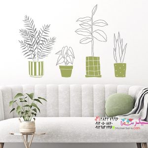 عکس برچسب دیواری گیاهان گلدانی
