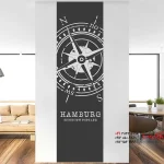 برچسب دیواری، بنر دیواری، قطب نما با مکان دلخواه