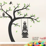 تاب دیواری طرح درخت و جغد
