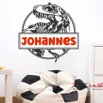 تابلو دیواری با طرح دایناسور و نام