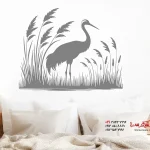 استیکر دیواری درنا در نیزارها