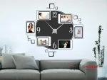 ساعت دیواری طرح دار به همراه قاب عکس