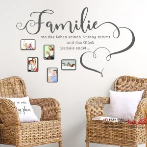 قاب عکس دیواری خانواده با قلب