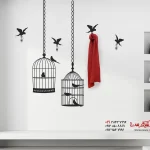 قفسه پرنده برچسب دیواری جا لباسی