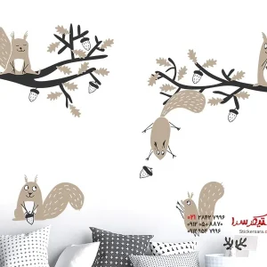 مجموعه سنجاب برچسب دیواری
