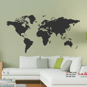 نقشه جهان روی دیوار برای روی دیوار در اتاق نشیمن_عکس