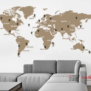-نقشه جهان-مقاصد تعطیلات روی دیوار-استیکر-در-منطقه-زندگی_عکس