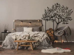 استیکر دیواری با رنگهای آرامشبخش بژ