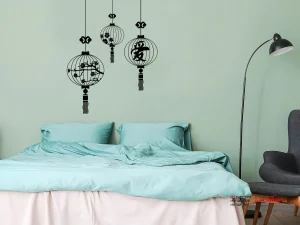 برچسب دیواری آرامش بخش، دکوراسیون آسیایی