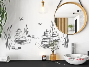 برچسب دیواری آرامش بخش ذن لنداسکیپ