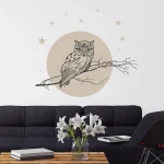 برچسب دیواری جغد شب در اتاق نشیمن