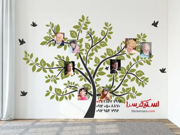 برچسب دیواری طرح درخت خانوادگی DIY