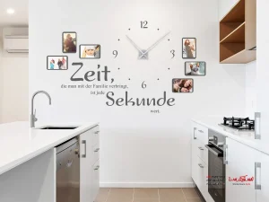 برچسب دیواری ساعت خانوادگی با نوشته و عکس