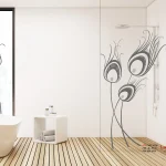 برچسب دیواری پر طاووس در حمام