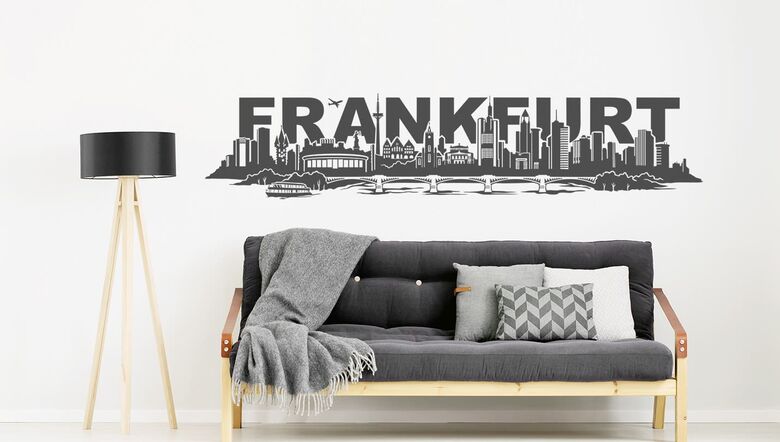 طرح‌های برچسب دیواری خط افق فرانکفورت حروف