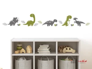 برچسب دیواری برای اتاق کودک، حاشیه برای پسر، دایناسورها