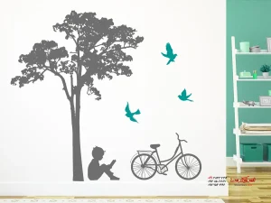 برچسب دیواری برای اتاق پسر، درخت، خاطرات کودکی