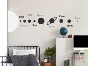 استیکر دیواری سیارات برای اتاق خواب پسرانه