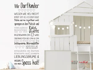 برچسب دیواری برای اتاق خواب پسرانه با نقل قولی درباره بچههای روستا