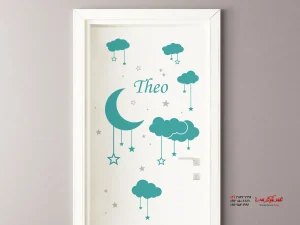 برچسب دیواری برای اتاق خواب پسرانه، اسم دلخواه، برچسب درب