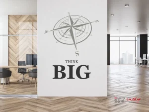 برچسب دیواری سه بعدی قطب نما با نوشته