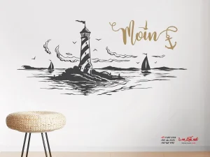 برچسب دیواری فانوس دریایی با کلمه