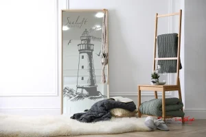 برچسب دیواری فانوس دریایی روی آینه