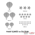 استیکر دیواری طرح بالن و ستاره در هوا