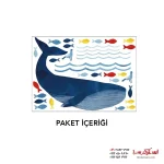 استیکر دیواری بازی کردن نهنگ و ماهی ها