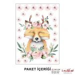 برچسب دیواری روباه و شاخه گل - Image 3