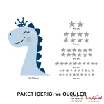 برچسب پسرانه دایناسور با تاج و ستاره - Image 2