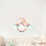برچسب دیواری اسب تک‌شاخ (یونیکورن)