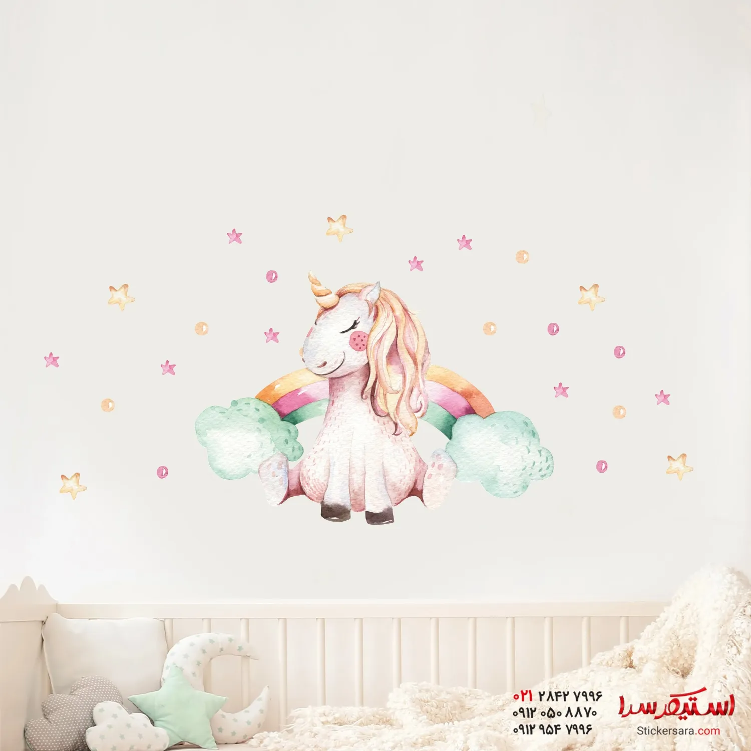 DS-057 Oda برچسب دیواری اسب تکشاخ (یونیکورن)