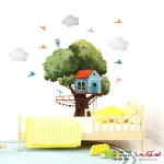 خرید استیکر دیواری کلبه درختی در جنگل