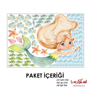 برچسب دیواری پری دریایی